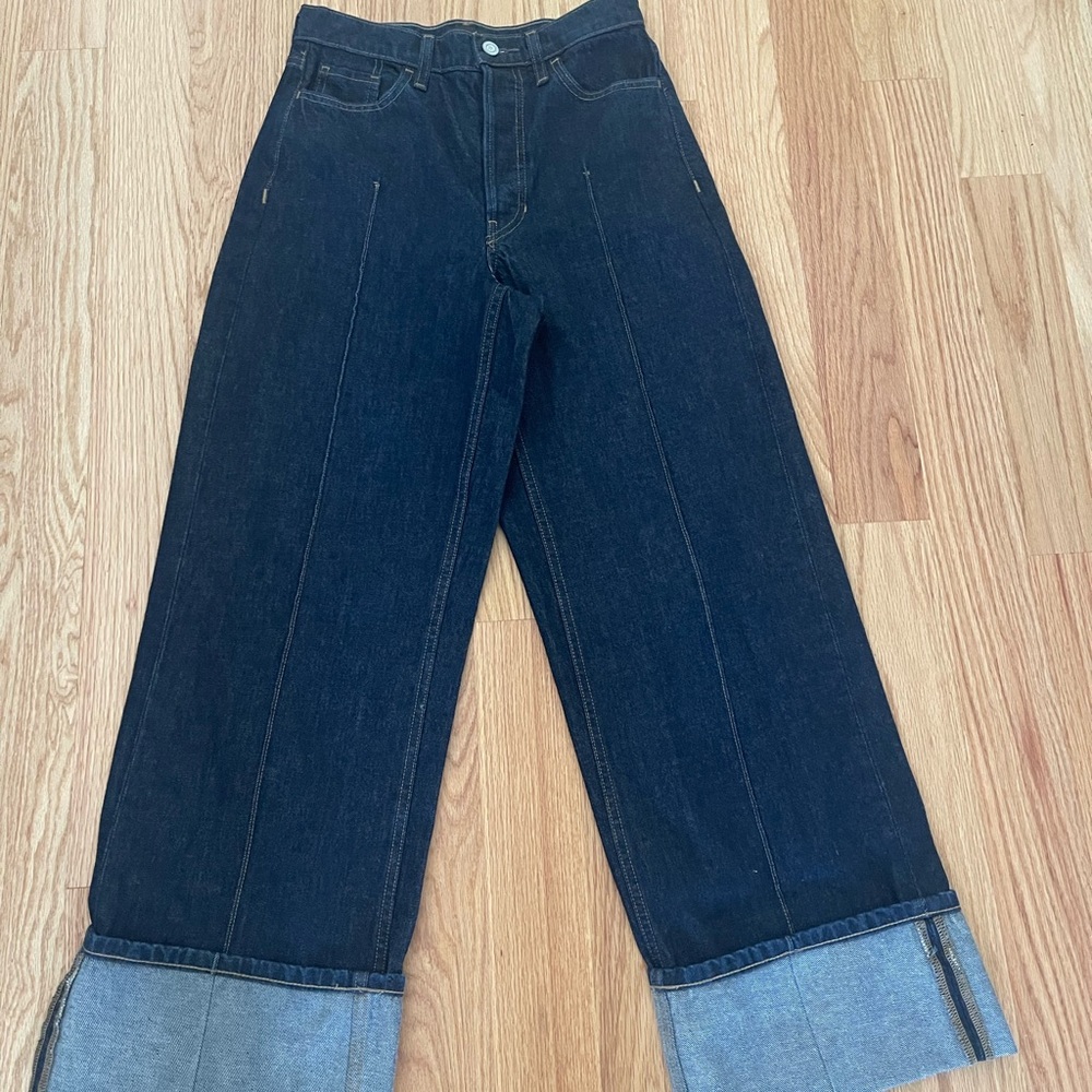 Banana Republic Blue Flare Wide Leg Jeans